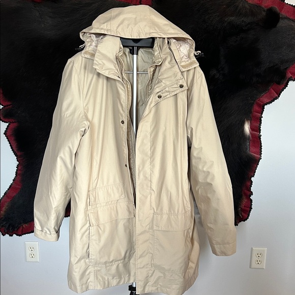 Lands' End Jackets & Blazers - Land’s End Women’s Hooded Soft Coat in Champagne Beige w/zip out liner